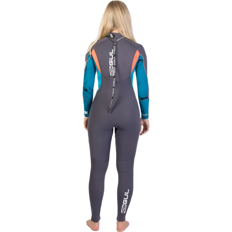 2025 Gul Womens Response 5/3mm GBS Back Zip Wetsuit RE1229-C1 - Grey / Marbel